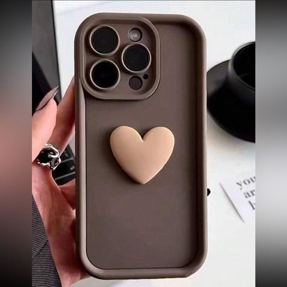 3for$20 NEW Full Coverage Shockproof Heart Design Phone Case 15 pro max